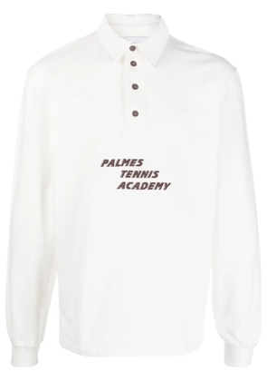 Palmes logo-print button-up sweatshirt - White