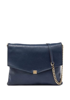 Carolina Herrera Vintage pre-owned foldover leather shoulder bag - Blue