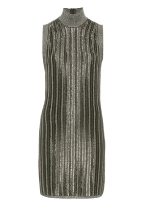 TOM FORD metallic-threading ribbed mini dress - Green