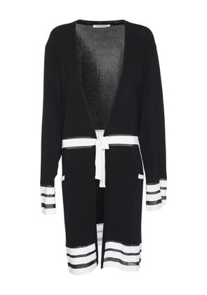 Marina Rinaldi rib-knit belted cardigan - Blue