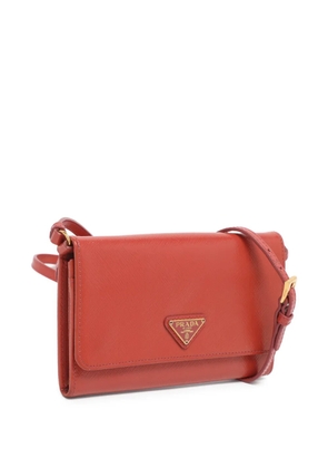Prada Pre-Owned strap-detail triangle-logo wallet - Red