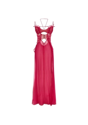 Nensi Dojaka ruffled cutout gown - Red