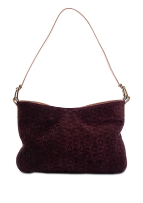 Celine Pre-Owned 2000 C Macadam Suede shoulder bag - Red