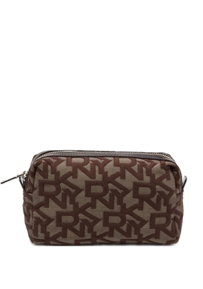 DKNY monogram patent pouch - Brown