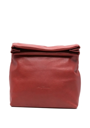 Cortana roll-top leather clutch bag - Red