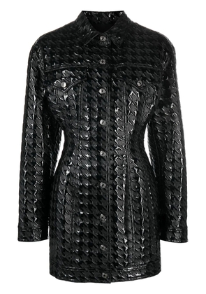 MSGM embossed-pattern faux-leather shirt jacket - Black