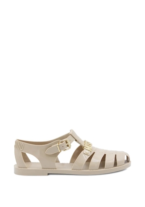 Moschino logo buckle sandals - Neutrals
