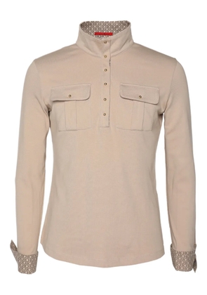Carolina Herrera Vintage long-sleeve pocket t-shirt - Neutrals