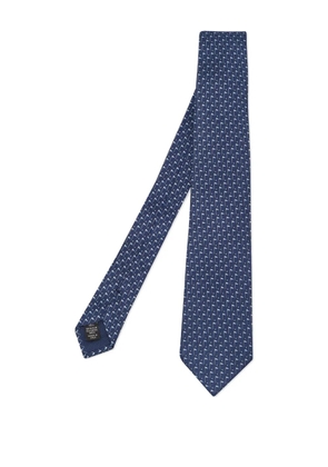 Ermenegildo Zegna Vintage flag-pattern silk tie - Blue