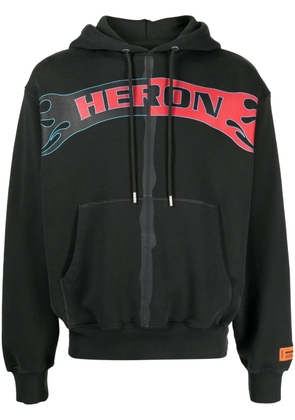 Heron Preston logo-print zip-up hoodie - Green