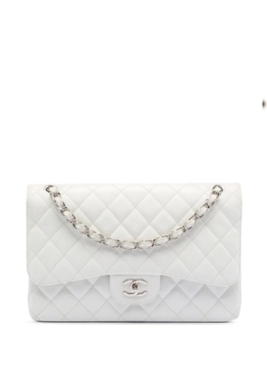 CHANEL Pre-Owned 2010-2011 Jumbo Classic Caviar Double Flap shoulder bag - White
