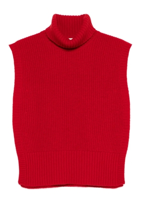 DAVANTINO turtleneck sleeveless wool sweater - Red
