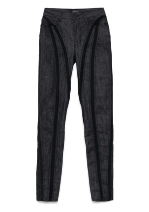 Mugler mesh-panel skinny jeans - Blue