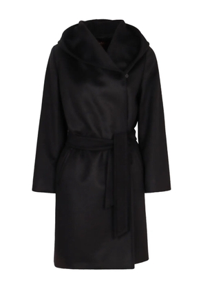 Max Mara Newmang hooded belted coat - Black