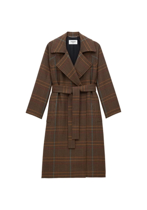Saint Laurent plaid-pattern coat - Brown