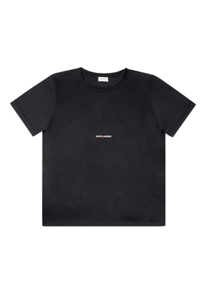 Saint Laurent embroidery on the chest logo T-shirt - Black
