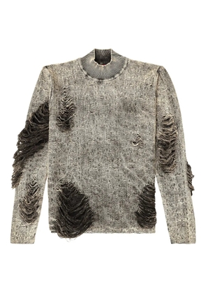 Diesel K-Fjordi frayed mock-neck sweater - Grey