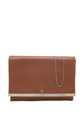 Carolina Herrera Vintage chain leather clutch bag - Brown
