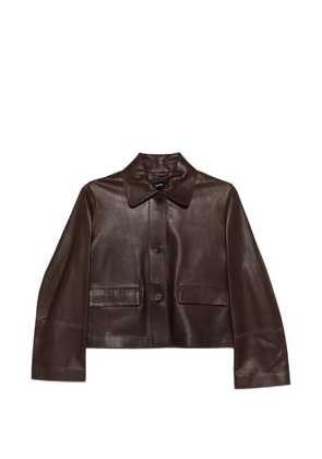 Arma Fem button-fastening flap-pocket leather jacket - Brown