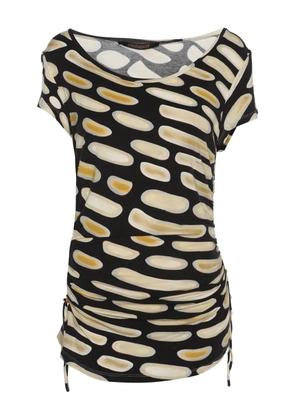Roberto Cavalli printed ruched top - Black