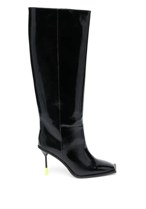 MSGM 110mm patent leather boots - Black