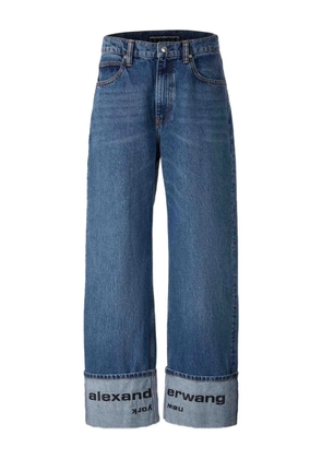 Alexander Wang cuffed logo-detail jeans - Blue