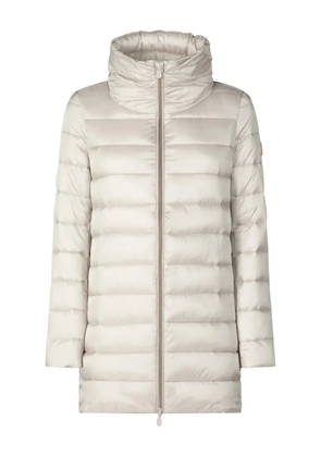 Save The Duck quilted stand-neck puffer jacket - Neutrals