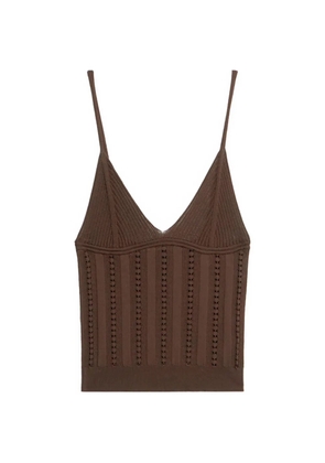 Blumarine knit V-neck top - Brown