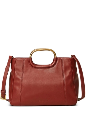 TWINSET embossed-logo leather tote bag - Red