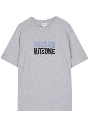 Maison Kitsuné logo-print cotton T-shirt - Grey