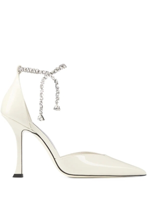 Jimmy Choo 100mm Stevie crystal-embellished pumps - White