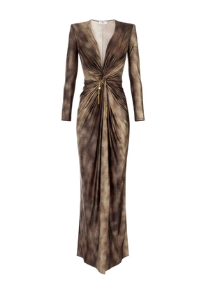 Elisabetta Franchi twist-front maxi dress - Brown