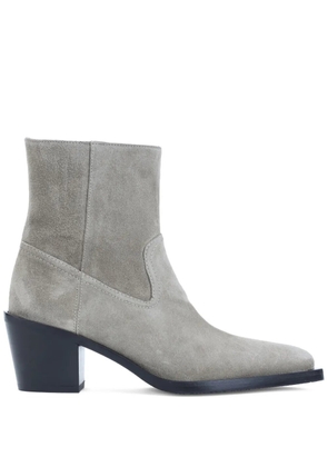 Stuart Weitzman 60mm suede pointed-toe heeled cowboy boots - Grey