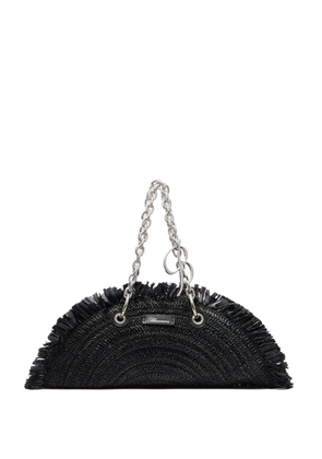 Blumarine chain-link fringed shoulder bag - Black