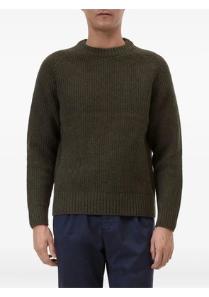 Closed raglan-sleeve ribbed sweater - Green