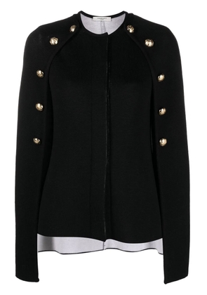 Charlott button-embellished cape jumper - Black