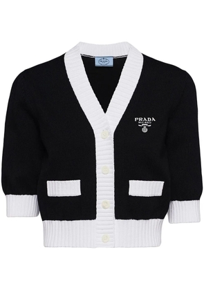 Prada cropped cotton cardigan - Black