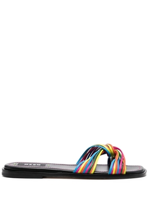 MSGM multi-straps leather slippers - Yellow
