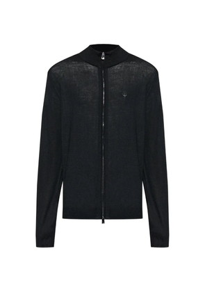 Emporio Armani high-neck zipped cardigan - Black