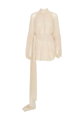 ROTATE BIRGER CHRISTENSEN chiffon strap tie mini dress - Neutrals