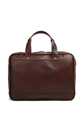 Brunello Cucinelli zip-fastening leather briefcase - Red