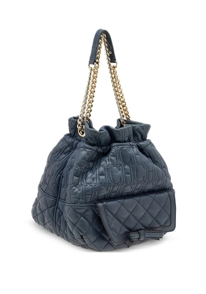 Carolina Herrera Vintage 2023 pre-owned quilted leather shoulder bag - Blue