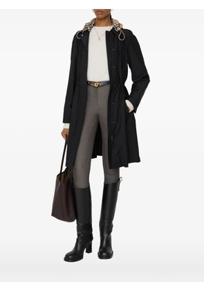 Burberry detachable-hood Equestrian Knight parka - Black