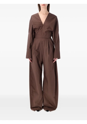 THELATEST Drew V-neck long-sleeve jumpsuit - Brown