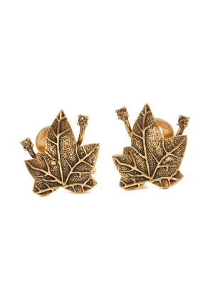 Oscar de la Renta Pre-Owned leaf crystal earrings - Gold