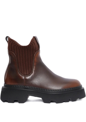 Santoni ribbed mountain boots - Brown