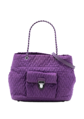 Prada Pre-Owned 2010-2025 Impuntu Tessuto Chain Tote satchel - Purple