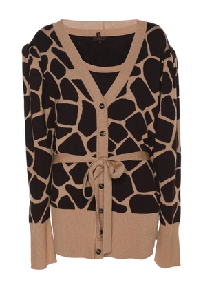 Escada Pre-Owned button printed cardigan - Brown