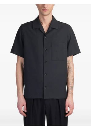 Attachment linen-blend shirt - Black