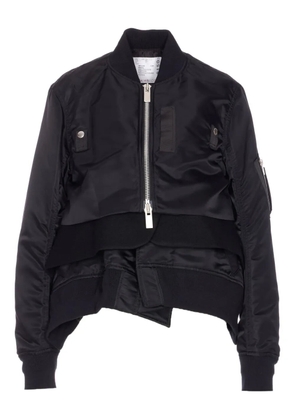 sacai zip-up bomber jacket - Black